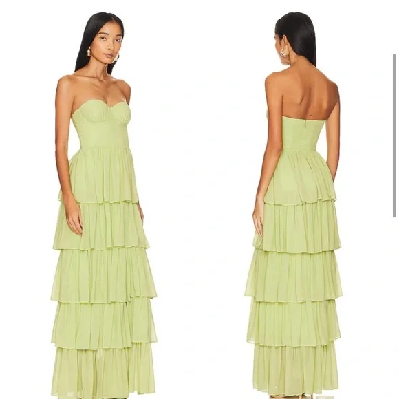 Lovers and Friends Hattie Gown in Green - Picture 3 of 7